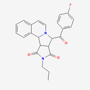 molecular formula C24H21FN2O3 B4304278 8-(4-fluorobenzoyl)-10-propyl-11a,11b-dihydro-8H-pyrrolo[3',4':3,4]pyrrolo[2,1-a]isoquinoline-9,11(8aH,10H)-dione 