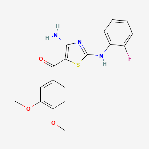 molecular formula C18H16FN3O3S B4304285 {4-amino-2-[(2-fluorophenyl)amino]-1,3-thiazol-5-yl}(3,4-dimethoxyphenyl)methanone 
