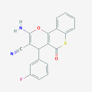 molecular formula C19H11FN2O2S B4304287 2-amino-4-(3-fluorophenyl)-5-oxo-4H,5H-thiochromeno[4,3-b]pyran-3-carbonitrile 