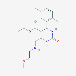 molecular formula C19H27N3O4 B4304297 ethyl 4-(2,5-dimethylphenyl)-6-{[(2-methoxyethyl)amino]methyl}-2-oxo-1,2,3,4-tetrahydropyrimidine-5-carboxylate 