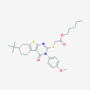 Pentyl {[7-tert-butyl-3-(4-methoxyphenyl)-4-oxo-3,4,5,6,7,8-hexahydro[1]benzothieno[2,3-d]pyrimidin-2-yl]sulfanyl}acetate