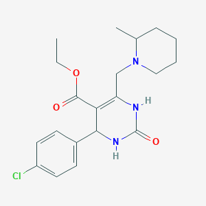 molecular formula C20H26ClN3O3 B4304313 ethyl 4-(4-chlorophenyl)-6-[(2-methylpiperidin-1-yl)methyl]-2-oxo-1,2,3,4-tetrahydropyrimidine-5-carboxylate 