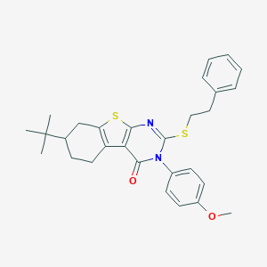 molecular formula C29H32N2O2S2 B430432 7-tert-butyl-3-(4-methoxyphenyl)-2-[(2-phenylethyl)sulfanyl]-5,6,7,8-tetrahydro[1]benzothieno[2,3-d]pyrimidin-4(3H)-one 