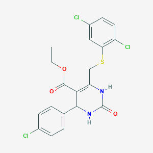 molecular formula C20H17Cl3N2O3S B4304320 ethyl 4-(4-chlorophenyl)-6-{[(2,5-dichlorophenyl)thio]methyl}-2-oxo-1,2,3,4-tetrahydropyrimidine-5-carboxylate 