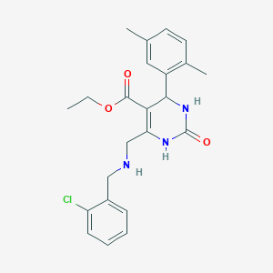 molecular formula C23H26ClN3O3 B4304323 ethyl 6-{[(2-chlorobenzyl)amino]methyl}-4-(2,5-dimethylphenyl)-2-oxo-1,2,3,4-tetrahydropyrimidine-5-carboxylate 