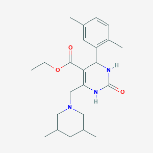 ethyl 4-(2,5-dimethylphenyl)-6-[(3,5-dimethylpiperidin-1-yl)methyl]-2-oxo-1,2,3,4-tetrahydropyrimidine-5-carboxylate