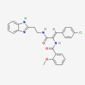 molecular formula C26H23ClN4O3 B4304332 N-[1-({[2-(1H-benzimidazol-2-yl)ethyl]amino}carbonyl)-2-(4-chlorophenyl)vinyl]-2-methoxybenzamide 