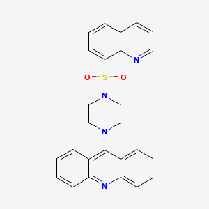 molecular formula C26H22N4O2S B4304346 9-[4-(quinolin-8-ylsulfonyl)piperazin-1-yl]acridine 