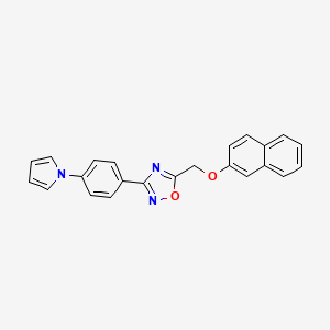 molecular formula C23H17N3O2 B4304352 5-[(2-naphthyloxy)methyl]-3-[4-(1H-pyrrol-1-yl)phenyl]-1,2,4-oxadiazole 
