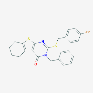 molecular formula C24H21BrN2OS2 B430436 3-benzyl-2-[(4-bromobenzyl)sulfanyl]-5,6,7,8-tetrahydro[1]benzothieno[2,3-d]pyrimidin-4(3H)-one 