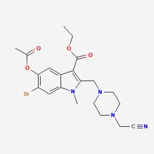 ethyl 5-(acetyloxy)-6-bromo-2-{[4-(cyanomethyl)piperazin-1-yl]methyl}-1-methyl-1H-indole-3-carboxylate