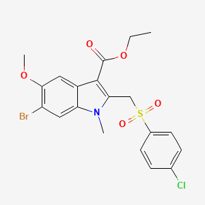 ethyl 6-bromo-2-{[(4-chlorophenyl)sulfonyl]methyl}-5-methoxy-1-methyl-1H-indole-3-carboxylate