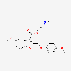 molecular formula C22H25NO6 B4304382 2-(dimethylamino)ethyl 5-methoxy-2-[(4-methoxyphenoxy)methyl]-1-benzofuran-3-carboxylate 