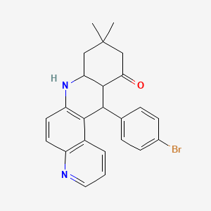molecular formula C24H23BrN2O B4304384 12-(4-bromophenyl)-9,9-dimethyl-7a,8,9,10,11a,12-hexahydrobenzo[b]-4,7-phenanthrolin-11(7H)-one 