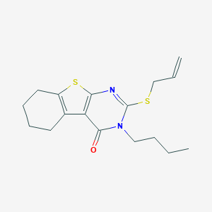 molecular formula C17H22N2OS2 B430439 2-(allylsulfanyl)-3-butyl-5,6,7,8-tetrahydro[1]benzothieno[2,3-d]pyrimidin-4(3H)-one 