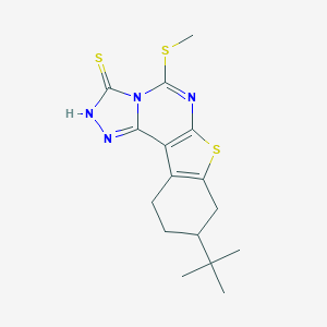 molecular formula C16H20N4S3 B430441 9-tert-butyl-5-(methylsulfanyl)-8,9,10,11-tetrahydro[1]benzothieno[3,2-e][1,2,4]triazolo[4,3-c]pyrimidine-3(2H)-thione 