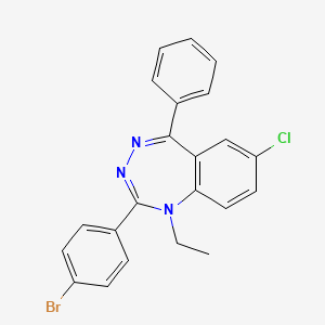 molecular formula C22H17BrClN3 B4304412 2-(4-bromophenyl)-7-chloro-1-ethyl-5-phenyl-1H-1,3,4-benzotriazepine 