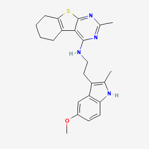 molecular formula C23H26N4OS B4304429 N-[2-(5-methoxy-2-methyl-1H-indol-3-yl)ethyl]-2-methyl-5,6,7,8-tetrahydro[1]benzothieno[2,3-d]pyrimidin-4-amine 
