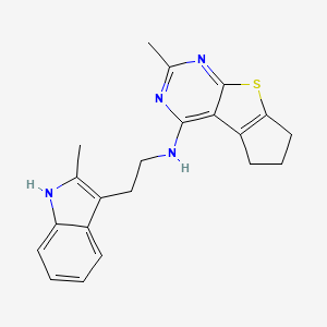 molecular formula C21H22N4S B4304435 2-methyl-N-[2-(2-methyl-1H-indol-3-yl)ethyl]-6,7-dihydro-5H-cyclopenta[4,5]thieno[2,3-d]pyrimidin-4-amine 