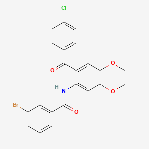 3-bromo-N-[7-(4-chlorobenzoyl)-2,3-dihydro-1,4-benzodioxin-6-yl]benzamide
