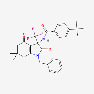 N-[1-benzyl-6,6-dimethyl-2,4-dioxo-3-(trifluoromethyl)-2,3,4,5,6,7-hexahydro-1H-indol-3-yl]-4-tert-butylbenzamide