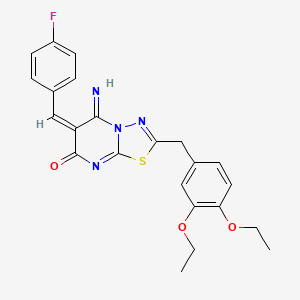 molecular formula C23H21FN4O3S B4304472 2-(3,4-diethoxybenzyl)-6-(4-fluorobenzylidene)-5-imino-5,6-dihydro-7H-[1,3,4]thiadiazolo[3,2-a]pyrimidin-7-one 