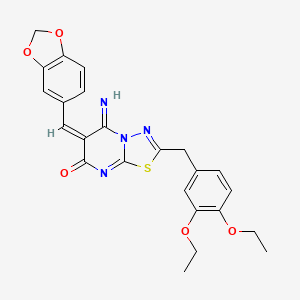 molecular formula C24H22N4O5S B4304488 6-(1,3-benzodioxol-5-ylmethylene)-2-(3,4-diethoxybenzyl)-5-imino-5,6-dihydro-7H-[1,3,4]thiadiazolo[3,2-a]pyrimidin-7-one 