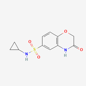 molecular formula C11H12N2O4S B4304548 N-cyclopropyl-3-oxo-3,4-dihydro-2H-1,4-benzoxazine-6-sulfonamide 