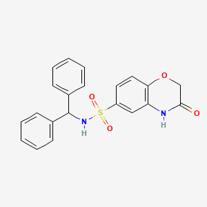 molecular formula C21H18N2O4S B4304551 N-(diphenylmethyl)-3-oxo-3,4-dihydro-2H-1,4-benzoxazine-6-sulfonamide 