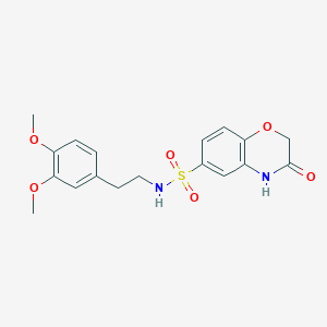 molecular formula C18H20N2O6S B4304555 N-[2-(3,4-dimethoxyphenyl)ethyl]-3-oxo-3,4-dihydro-2H-1,4-benzoxazine-6-sulfonamide 