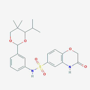 molecular formula C23H28N2O6S B4304562 N-[3-(4-isopropyl-5,5-dimethyl-1,3-dioxan-2-yl)phenyl]-3-oxo-3,4-dihydro-2H-1,4-benzoxazine-6-sulfonamide 