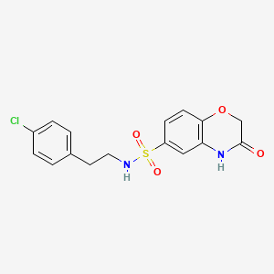 molecular formula C16H15ClN2O4S B4304571 N-[2-(4-chlorophenyl)ethyl]-3-oxo-3,4-dihydro-2H-1,4-benzoxazine-6-sulfonamide 