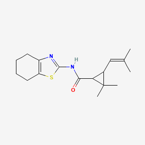 2,2-dimethyl-3-(2-methylprop-1-en-1-yl)-N-(4,5,6,7-tetrahydro-1,3-benzothiazol-2-yl)cyclopropanecarboxamide