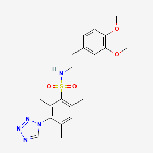 molecular formula C20H25N5O4S B4304603 N-[2-(3,4-dimethoxyphenyl)ethyl]-2,4,6-trimethyl-3-(1H-tetrazol-1-yl)benzenesulfonamide 