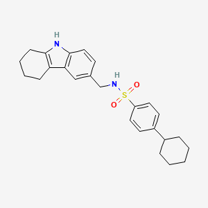 molecular formula C25H30N2O2S B4304628 4-cyclohexyl-N-(2,3,4,9-tetrahydro-1H-carbazol-6-ylmethyl)benzenesulfonamide 