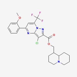 molecular formula C25H26ClF3N4O3 B4304641 octahydro-2H-quinolizin-1-ylmethyl 3-chloro-5-(2-methoxyphenyl)-7-(trifluoromethyl)pyrazolo[1,5-a]pyrimidine-2-carboxylate 