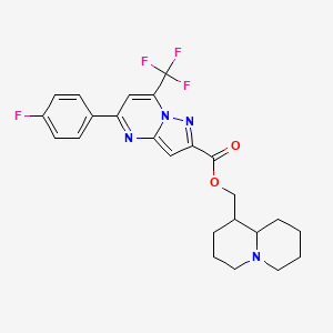 molecular formula C24H24F4N4O2 B4304645 octahydro-2H-quinolizin-1-ylmethyl 5-(4-fluorophenyl)-7-(trifluoromethyl)pyrazolo[1,5-a]pyrimidine-2-carboxylate 