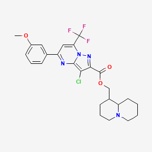 molecular formula C25H26ClF3N4O3 B4304648 octahydro-2H-quinolizin-1-ylmethyl 3-chloro-5-(3-methoxyphenyl)-7-(trifluoromethyl)pyrazolo[1,5-a]pyrimidine-2-carboxylate 