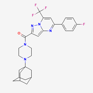 molecular formula C28H29F4N5O B4304654 2-{[4-(1-adamantyl)piperazin-1-yl]carbonyl}-5-(4-fluorophenyl)-7-(trifluoromethyl)pyrazolo[1,5-a]pyrimidine 