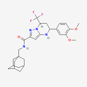molecular formula C27H33F3N4O3 B4304662 N-(1-adamantylmethyl)-5-(3,4-dimethoxyphenyl)-7-(trifluoromethyl)-4,5,6,7-tetrahydropyrazolo[1,5-a]pyrimidine-2-carboxamide 