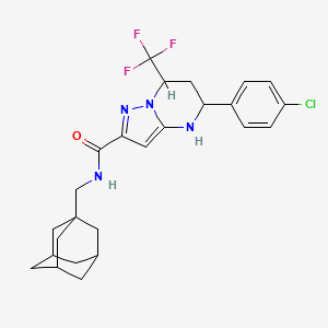 molecular formula C25H28ClF3N4O B4304666 N-(1-adamantylmethyl)-5-(4-chlorophenyl)-7-(trifluoromethyl)-4,5,6,7-tetrahydropyrazolo[1,5-a]pyrimidine-2-carboxamide 