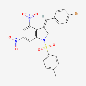 molecular formula C22H16BrN3O6S B4304677 3-(4-bromobenzylidene)-1-[(4-methylphenyl)sulfonyl]-4,6-dinitroindoline 