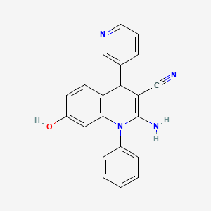 2-amino-7-hydroxy-1-phenyl-4-pyridin-3-yl-1,4-dihydroquinoline-3-carbonitrile