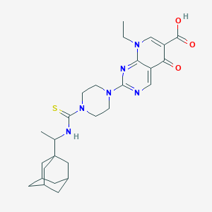 molecular formula C27H36N6O3S B4304699 2-[4-({[1-(1-adamantyl)ethyl]amino}carbonothioyl)piperazin-1-yl]-8-ethyl-5-oxo-5,8-dihydropyrido[2,3-d]pyrimidine-6-carboxylic acid 
