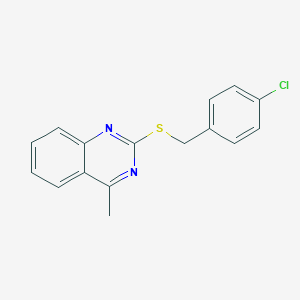 molecular formula C16H13ClN2S B430471 4-Chlorobenzyl 4-methyl-2-quinazolinyl sulfide CAS No. 352659-18-8