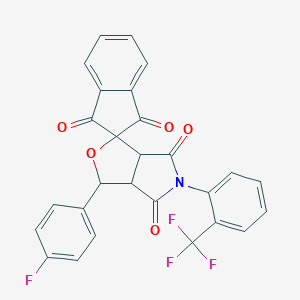 molecular formula C27H15F4NO5 B430472 3-(4-fluorophenyl)-5-[2-(trifluoromethyl)phenyl]-3a,6a-dihydrospiro[furo[3,4-c]pyrrole-1,2'-indene]-1',3',4,6(3H,5H)-tetrone 