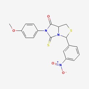 molecular formula C18H15N3O4S2 B4304725 6-(4-methoxyphenyl)-3-(3-nitrophenyl)-5-thioxotetrahydro-7H-imidazo[1,5-c][1,3]thiazol-7-one 
