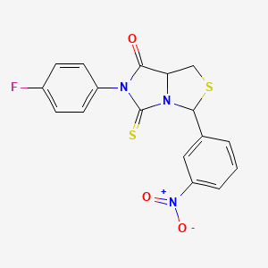 molecular formula C17H12FN3O3S2 B4304727 6-(4-fluorophenyl)-3-(3-nitrophenyl)-5-thioxotetrahydro-7H-imidazo[1,5-c][1,3]thiazol-7-one 
