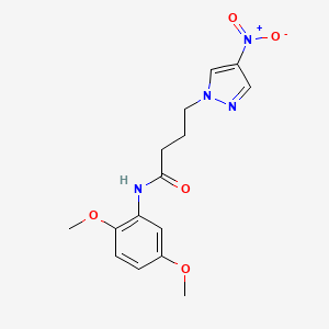 molecular formula C15H18N4O5 B4304738 N-(2,5-dimethoxyphenyl)-4-(4-nitro-1H-pyrazol-1-yl)butanamide 