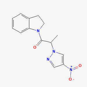 molecular formula C14H14N4O3 B4304741 1-[2-(4-nitro-1H-pyrazol-1-yl)propanoyl]indoline 